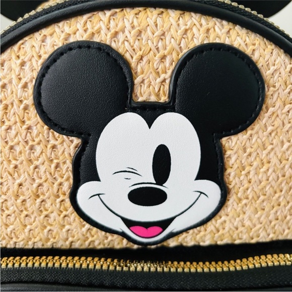 SALE NWT Disney Mickey Mini Backpack Straw with Mickey Ears - Picture 3 of 11